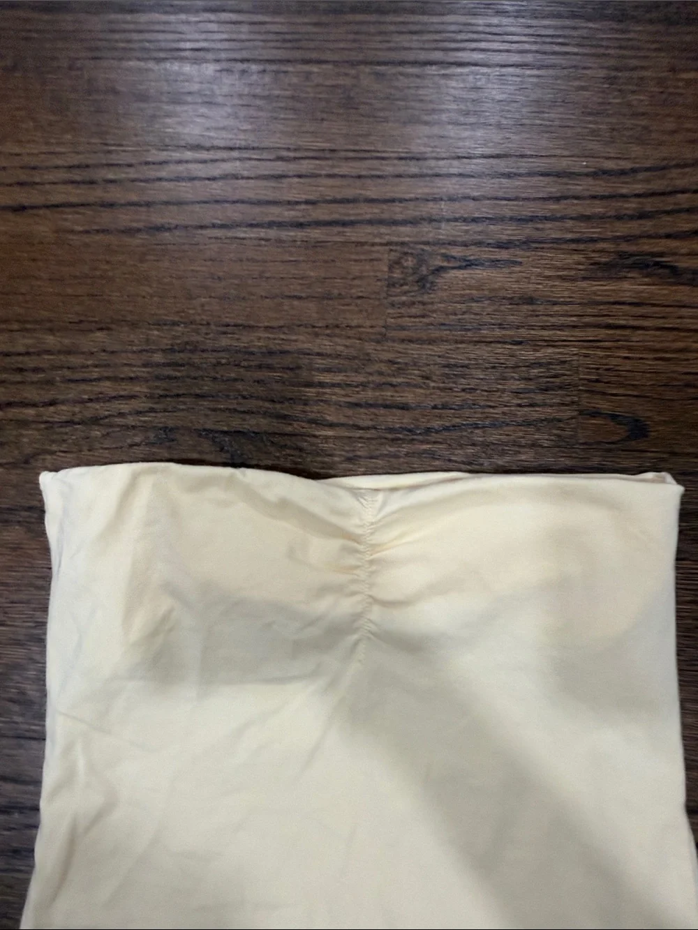 Butter Yellow Tube Top with Ruched Front